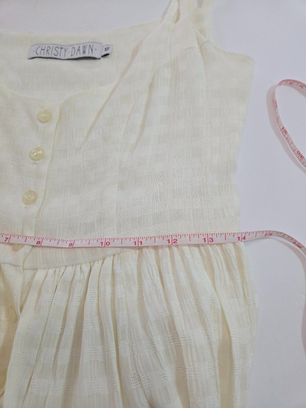 Christy Dawn "The Nicks" Dress in Ivory/Cream Ruffle Midi size XS Bohemian - Picture 13 of 17
